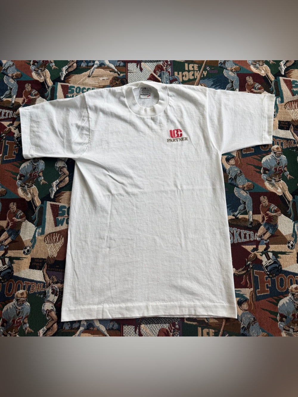 Vintage 80s Men’s Swingster IBC Partner White Graphic T-shirt